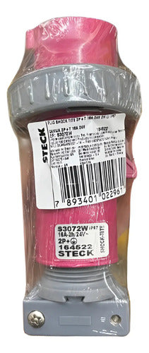 Plug Shock Tite 2p+t 16a 24v 2h S3072w Rosa Steck 24v