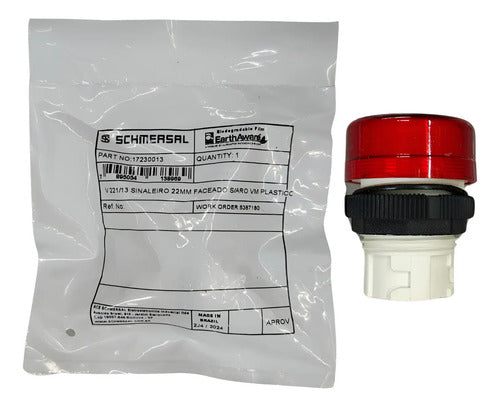 Kit Com 2: Botão Sinaleiro V221/13 22 Mm Vermelho Schmersal Vermelho Não Se Aplica