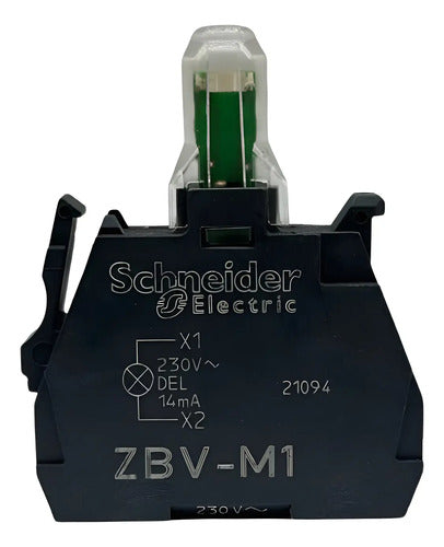 Bloco Contato Luminoso Led Branco 230/240vca Zbvm1 Schneider Branco 240 Vca