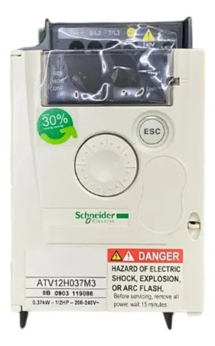 Inversor De Frequência 0.37kw 200-240v Atv12h037m3 Schneider 200...240 Vac