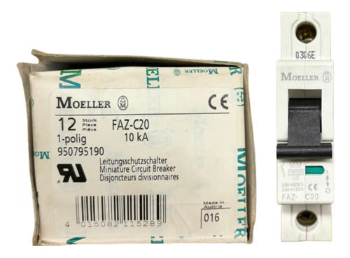 Kit Com 3 Peças: Disjuntor Unipolar Faz-c20 20a Moeller