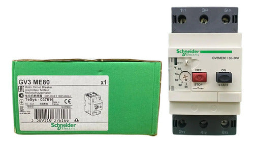 Disjuntor Termomagnetico Tesys 56-80a Gv3me80 Schneider 690v 50/60hz