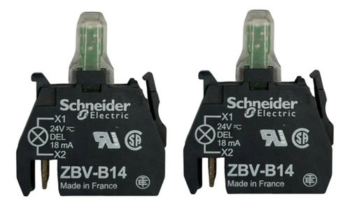 Kit Com 2: Bloco De Contato Led Branco Zbvb14 Schneider