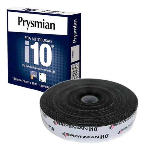 Fita Isolante I10 Alta Tensão Autofusão 10 Metros Prysmian Preto Alta Tensão Autofusão