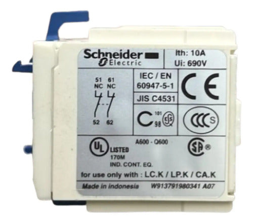 Kit Com 2 Peças: Contato Auxiliar 2nf La1kn02 Schneider 690v