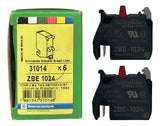 Kit Com 2 Peças: Bloco De Contato 1nf Zbe1024 Schneider Preto C/ Vermelho 1nf