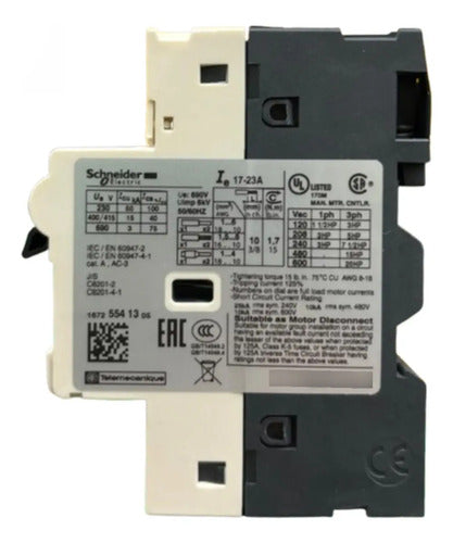 Disjuntor Termomagnetico 17-23a Gv2rt21 Schneider 690v 50-60hz