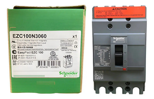 Disjuntor 60a 3p 550vca 250vcc Ezc100n Ezc100n3060 Schneider