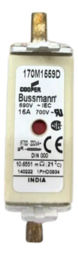Kit Com 6: Fusíveis U/r 16a 690v Nh000 170m1559d Bussmann 690v