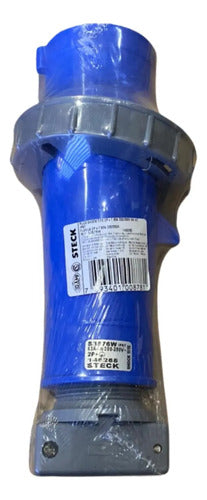 Plug 2p+t 63a 200/250v 6h Azul Ip67 S3576w Steck Azul