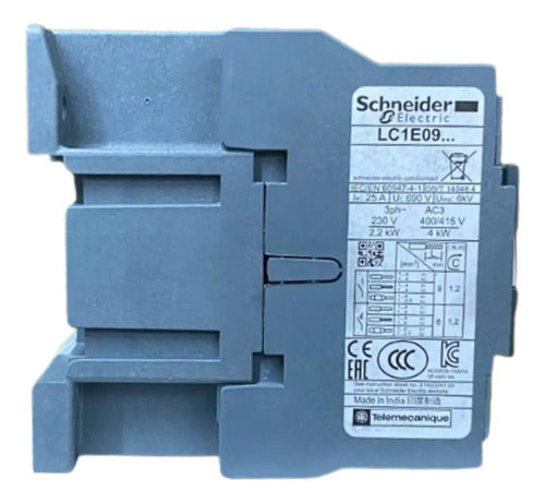 Contator Tripolar 9a 1na 220vca 50/60hz Lc1e0910m7 Schneider 220v