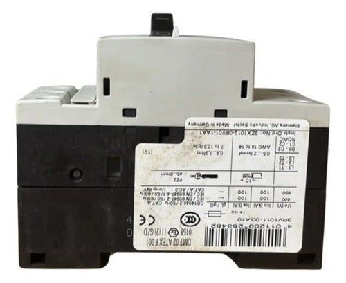 Disjuntor Motor 3rv1011-0ga10 0,45-0,63a Siemens - 50/60hz