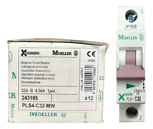 Kit Com 10 Peças: Disjuntor Unipolar Pls4-c32-mw 32a Moeller