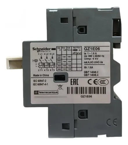 Disjuntor Motor Termomagnético 1,0-1,6a Gz1e06 Schneider 690v 50/60 Hz