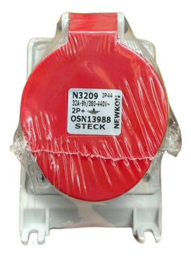 Kit Com 2: Tomada N3209 32a 2p+t 380/440v Vermelho Steck Vermelho