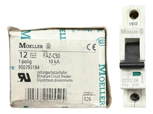 Kit Com 2 Peças: Disjuntor Unipolar Faz-c50 50a Moeller