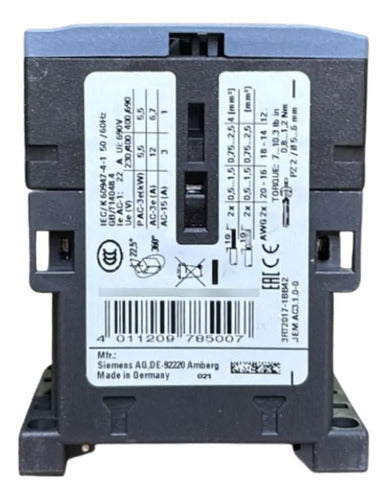 Contator 3rt2017-1bb42 24vcc 1nf 12a Siemens 24vcc