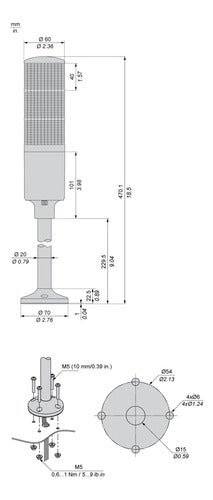 Coluna Luminosa Led Vm, Vd E Am 220vca Xvgm3h Schneider Vermelho Verde E Amarelo 220 Vca