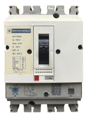 Disjuntor Tesys Gv7 25-40a 65ka Gv7rs40 Telemecanique - 50 60 Hz