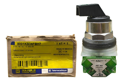 Comutador 30mm 2 Posições Metálico 9001ks34fbh7 Schneider Metálico/ Verde 2nf