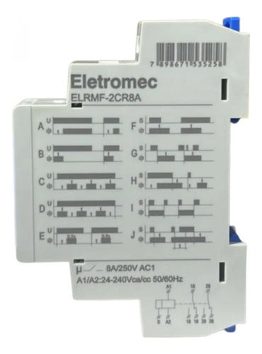 Relé Multifunção 8a 2naf 24-240v Elrmf-2cr8a Eletromec Eaton 24-240v Ca/cc