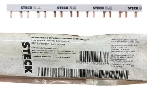 Barramento Bifásico 220/440v 2x6p 80a Din S2f210bfp Steck