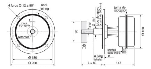 Controle De Nível Cn1328/a 80mm 110vca Coel