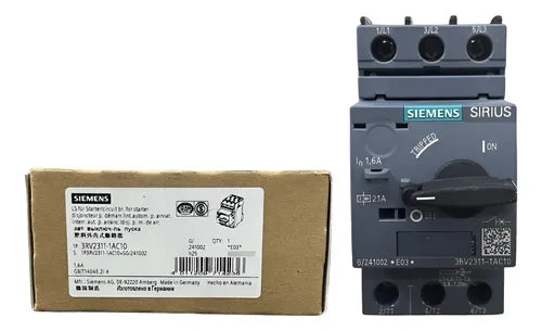 Disjuntor Automático 1,6a 3rv2311-1ac10 Siemens