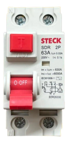 Interruptor Diferencial Sdr26330 2p 63a 30ma Steck
