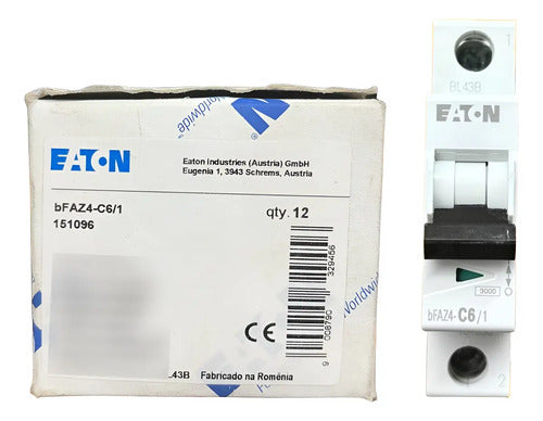 Kit Com 3: Disjuntor Unipolar Bfaz4-c6/1 6a 4,5ka Eaton