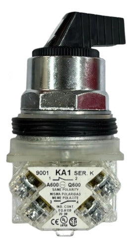 Comutador 30mm 2 Posições Metálico 9001ks34fbh13 Schneider Preto 1naf