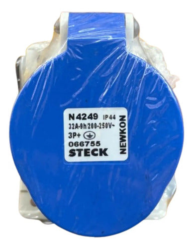 Kit C/ 2 Pçs: Tomada N4249 32a 3p+t 200/250v 9h Azul Steck Azul