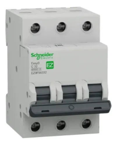 Disjuntor Easy9 3p 32a 6ka 400v Curva C Ez9f56332 Schneider