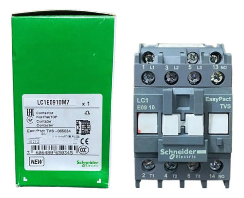 Contator Tripolar 9a 1na 220vca 50/60hz Lc1e0910m7 Schneider 220v