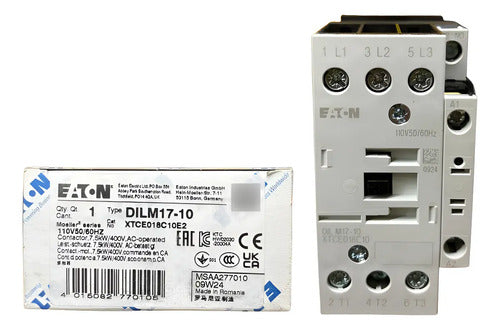 Contator Dilm17-10 18a 110v Eaton 110v