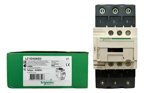 Contator Tesys Deca 3p 40a Ac-3 125vcc Lc1d40agd Schneider 127v