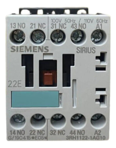 Contator Auxiliar 110v 2na+2nf 6a Ac15 3rh1122-1ag10 Siemens 127v
