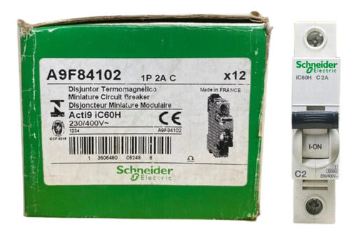 Disjuntor Acti9 Ic60h 1p Curva C 2a 230v A9f84102 Schneider