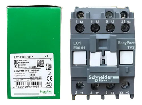 Contator Easypact Tripolar 6a 1nf 24vca Lc1e0601b7 Schneider 24v