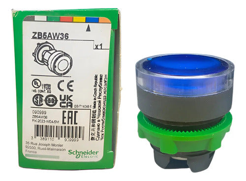 Cabeçote Para Botão Luminoso Modular Ø22mm Zb5aw36 Schneider Azul -