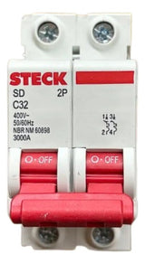 Kit Com 2: Disjuntor Bipolar Sdd62c32 32a Curva C Steck