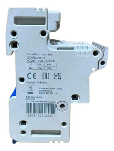 Porta Fusivel Sbi 14x51 1p+n 50a Mgn15709 Schneider 690v