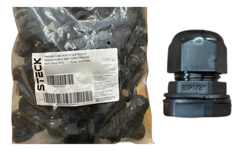Kit C/ 25 Pçs: Prensa Cabo 1/2'' Bsp1/2 Preto S852cpti Steck