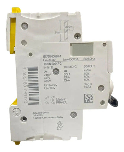Disjuntor Acti9 Ic60h 3p Curva B 63a 440v A9f83363 Schneider