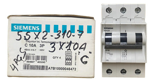 Disjuntor Termomagnético 3p 5sx2310-7 10a Siemens