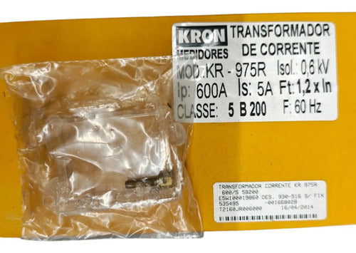 Transformador De Corrente Kr975r 600/5a Classe 5b200 Kron Amarelo