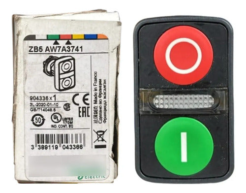 Cabecote P/ Botao 22mm Duplo Vd/vm Zb5aw7a3741 Schneider Verde E Vermelho