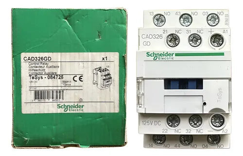 Contator Auxiliar 10a 3na+2nf 125vcc Cad326gd Schneider 125 Vcc