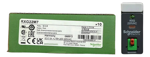 Relé De Interface Plug-in Led 5a 2naf 220v Rxg22m7 Schneider 220v Ca