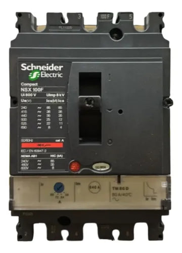 Disjuntor Tripolar 80a Nsx100f-tm80d Lv429631 Schneider